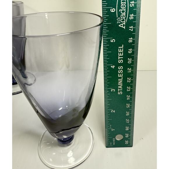 Imperial Glass Ohio SVELTE PURPLE Pinch Design Footed Tumblers Set 4 1950’s VTG - Picture 6 of 7